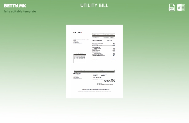 Модерен стил на У.С.А. Веризон за комунални сметки за збор верзија 1